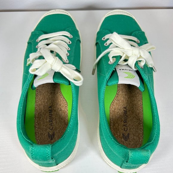 Cariuma OCA Low Green Canvas Sneakers (Size: 8.5 WOMENS) (Size: 7 MENS) - Picture 5 of 10
